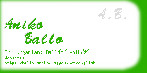 aniko ballo business card